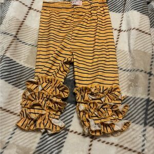 Striped Yellow Ruffle Pants for Kids